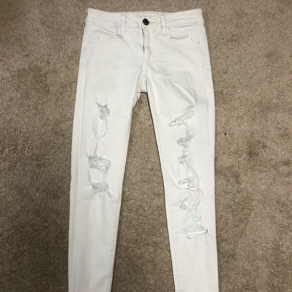 Off white ripped jeggings